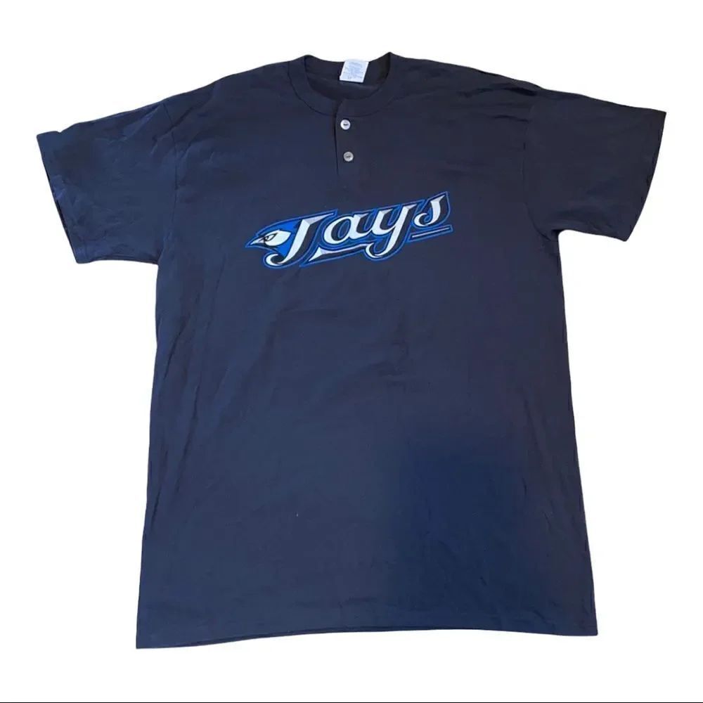 Majestic MLB Toronto Blue Jays Gray Baseball T-shirt Size Large
